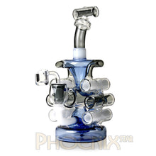 Load image into Gallery viewer, Dual Color Oil Rig With Showerhead Perc Waterpipe 10"
