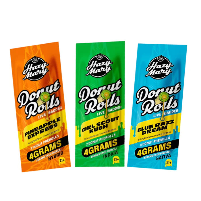 HAZY MARY DONUT ROLLS LIVE BADDER CENTER PRE ROLLS 4 GRAMS