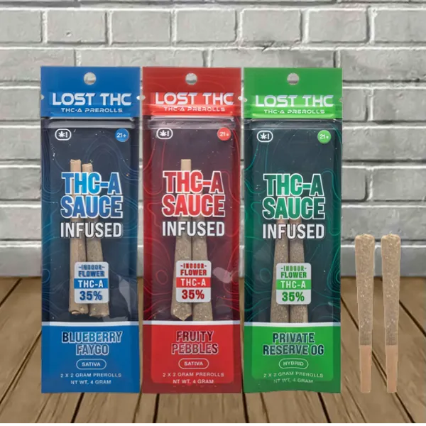 LOST THC 35% THCA SAUCE INFUSED PRE-ROLLS 4 GRAMS