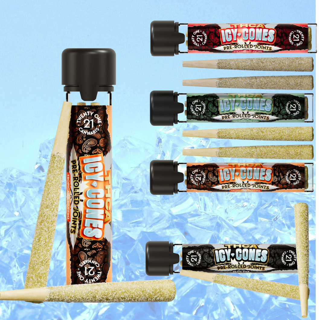TWENTY ONE CANNABIS THCA ICY-CONES 2 GRAM PRE ROLLED JOINTS