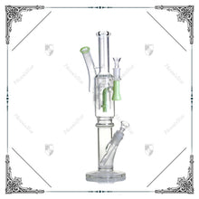 Load image into Gallery viewer, Double Bowl 2-In-1 Straight Waterpipe 16&quot;
