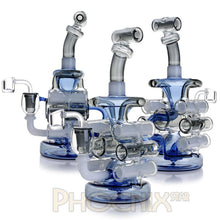 Load image into Gallery viewer, Dual Color Oil Rig With Showerhead Perc Waterpipe 10&quot;
